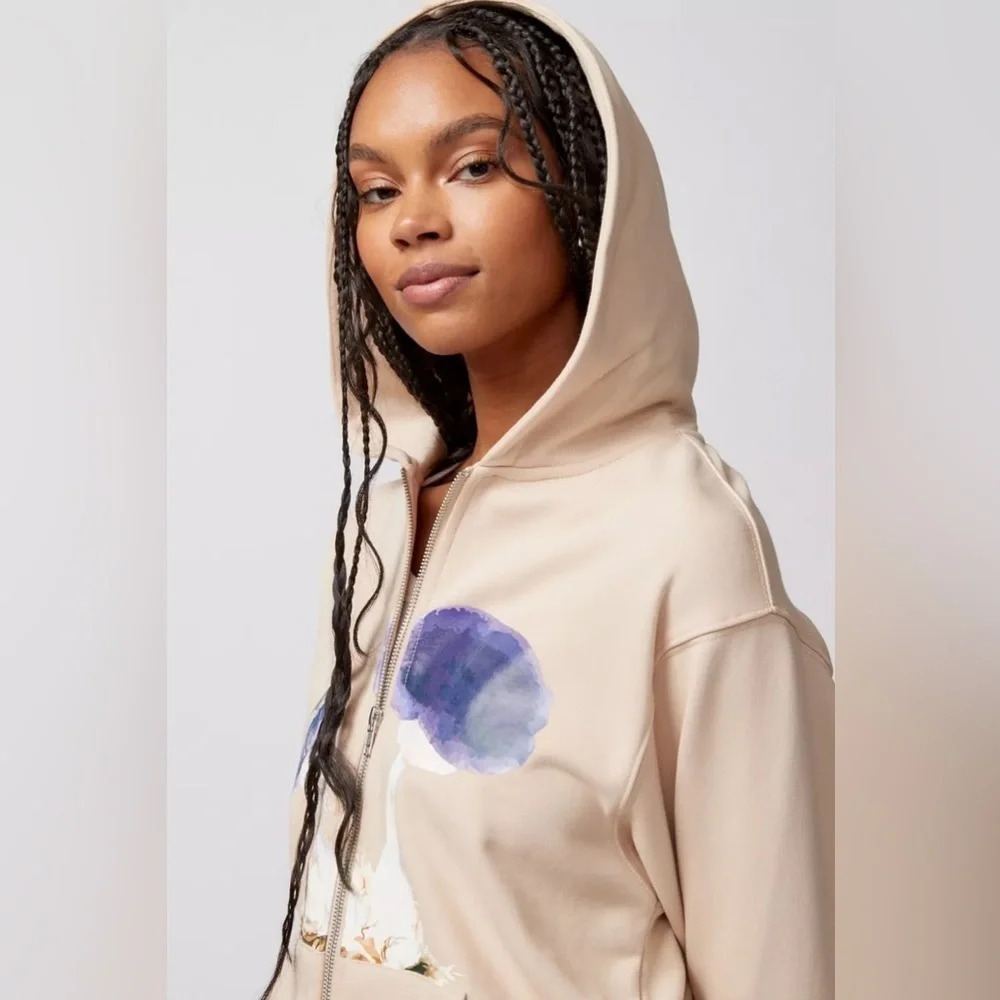 KROST Mushroom Zip Hoodie Sweatshirt, Neutral, XL, NWT - Picture 2 of 15